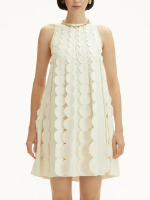 3d Circle Trapeze Knit Mini Dress