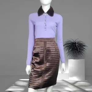 90s Brown Vintage Pencil Skirts Dior Boutique Size M