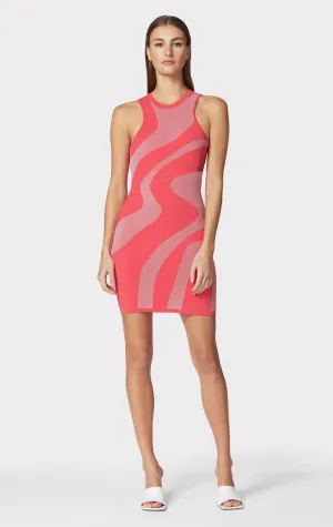 ABSTRACT JACQUARD MINI DRESS