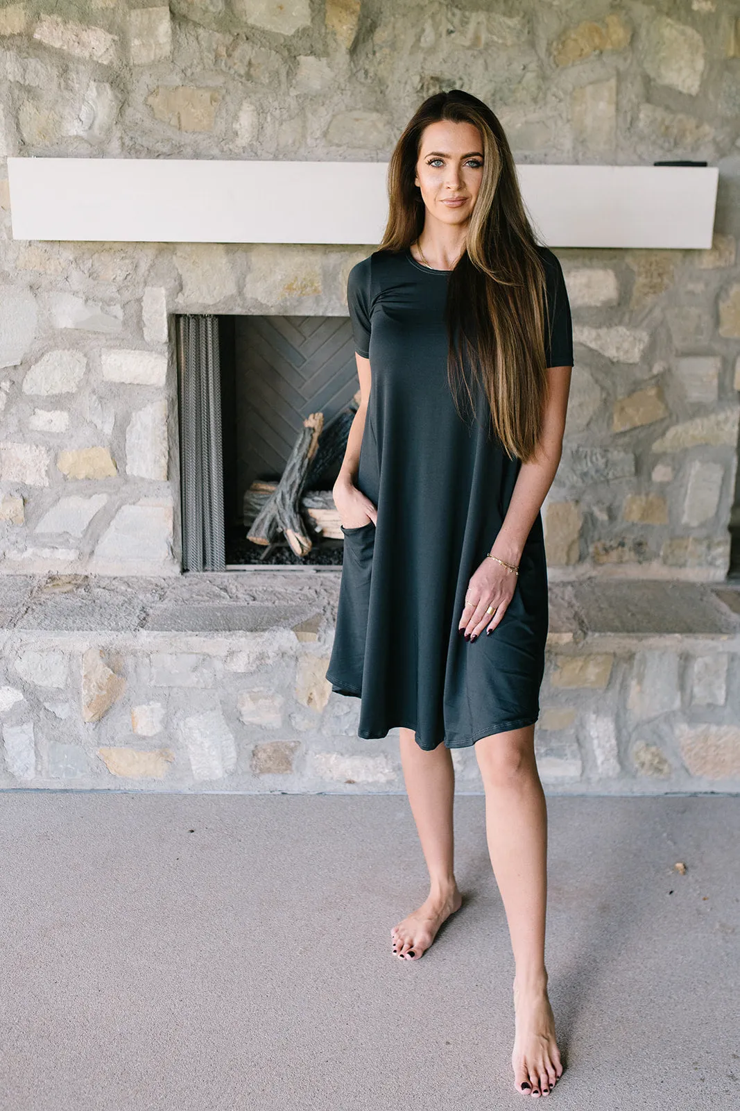 April Dress Charcoal
