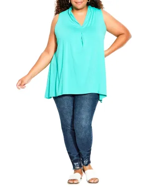 Aria Pleated Top | Turquoise