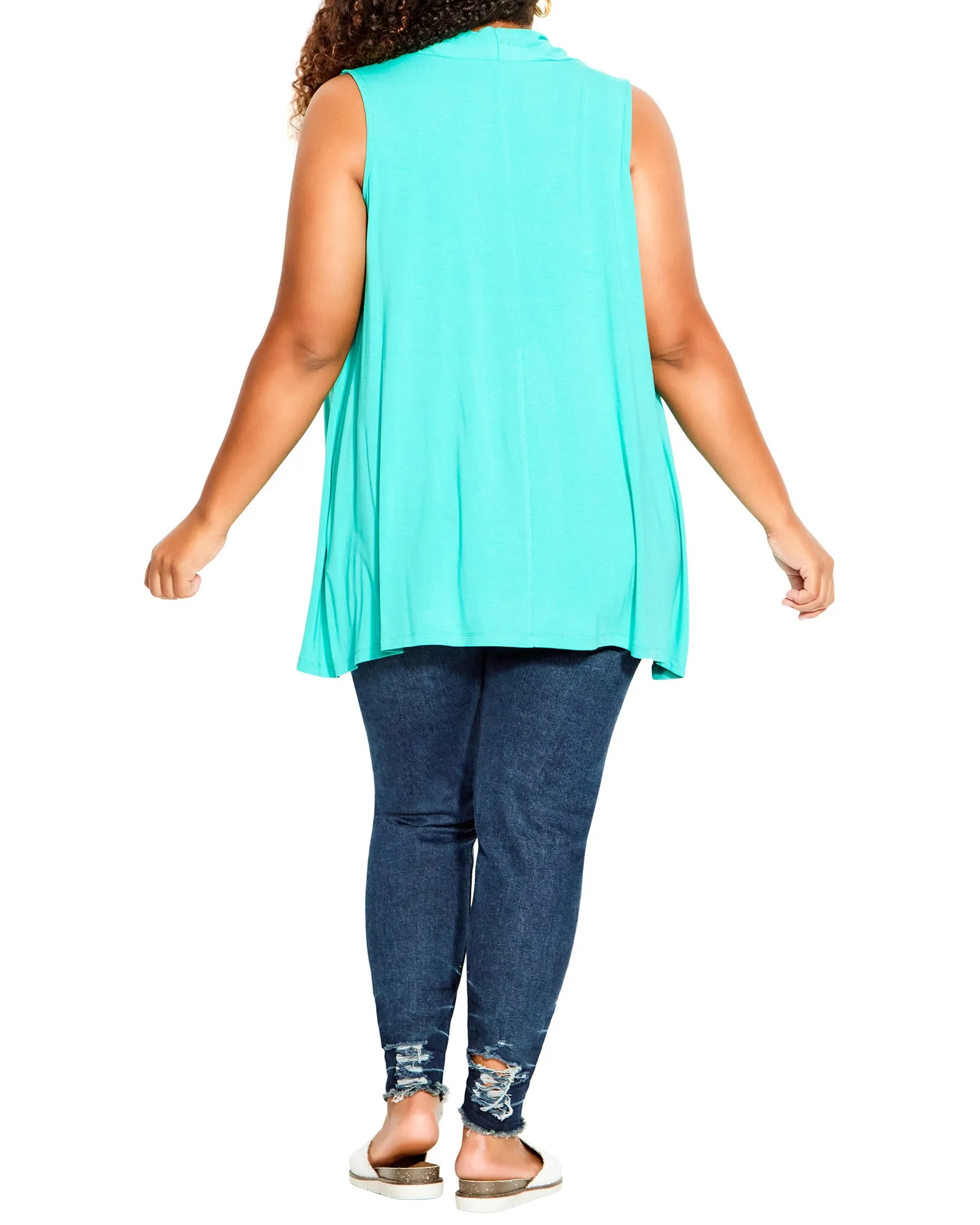 Aria Pleated Top | Turquoise