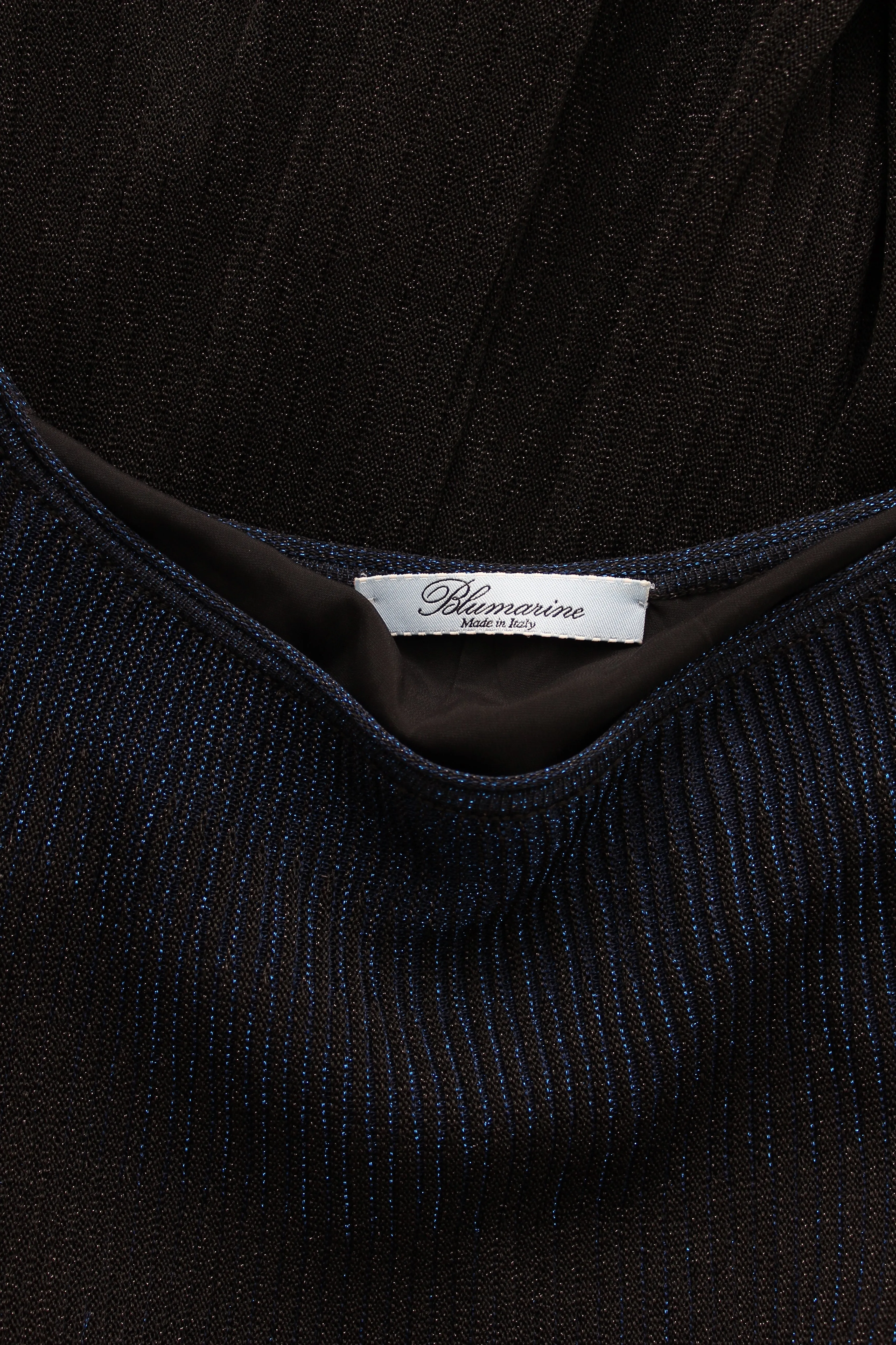 Blumarine Metallic Ribbed Knit Dress