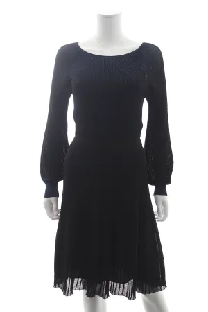 Blumarine Metallic Ribbed Knit Dress