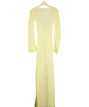 boohoo Yellow Petite Knit Maxi Beach Dress UK 10
