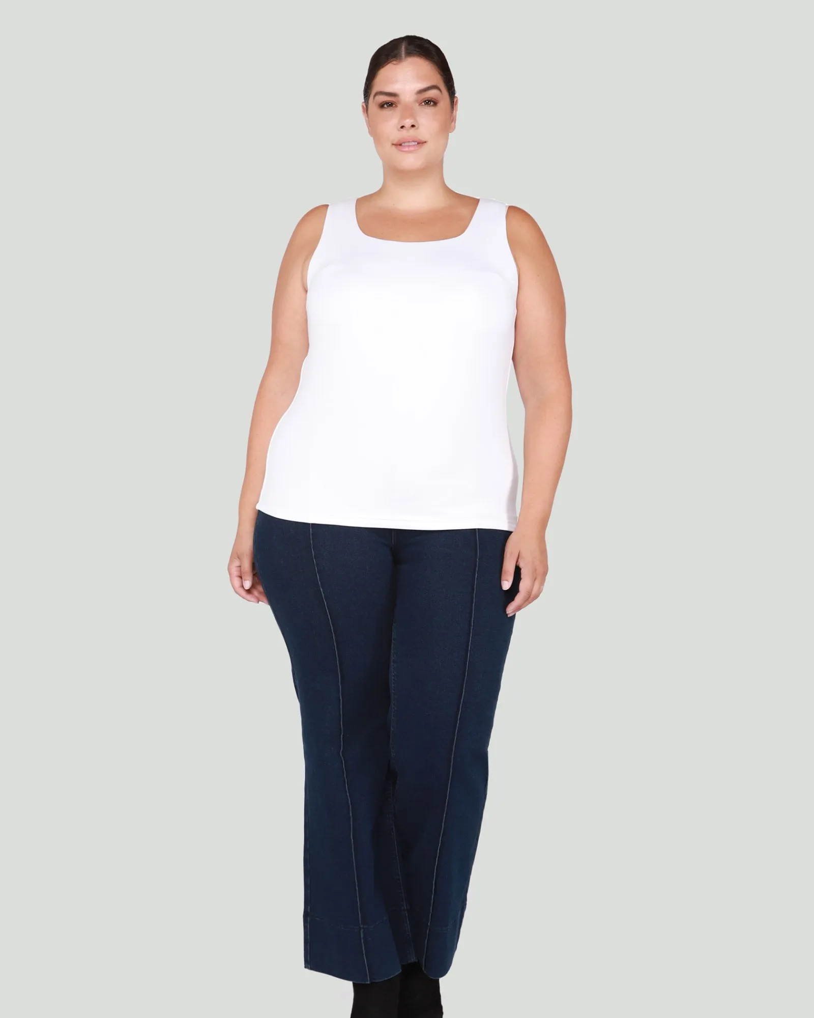 Christina Square Neck Tank | White