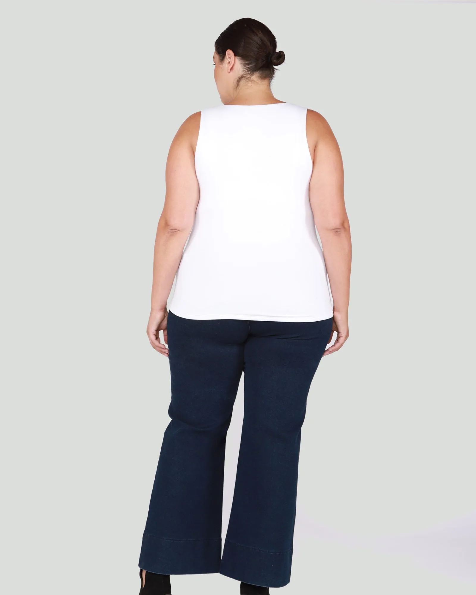 Christina Square Neck Tank | White