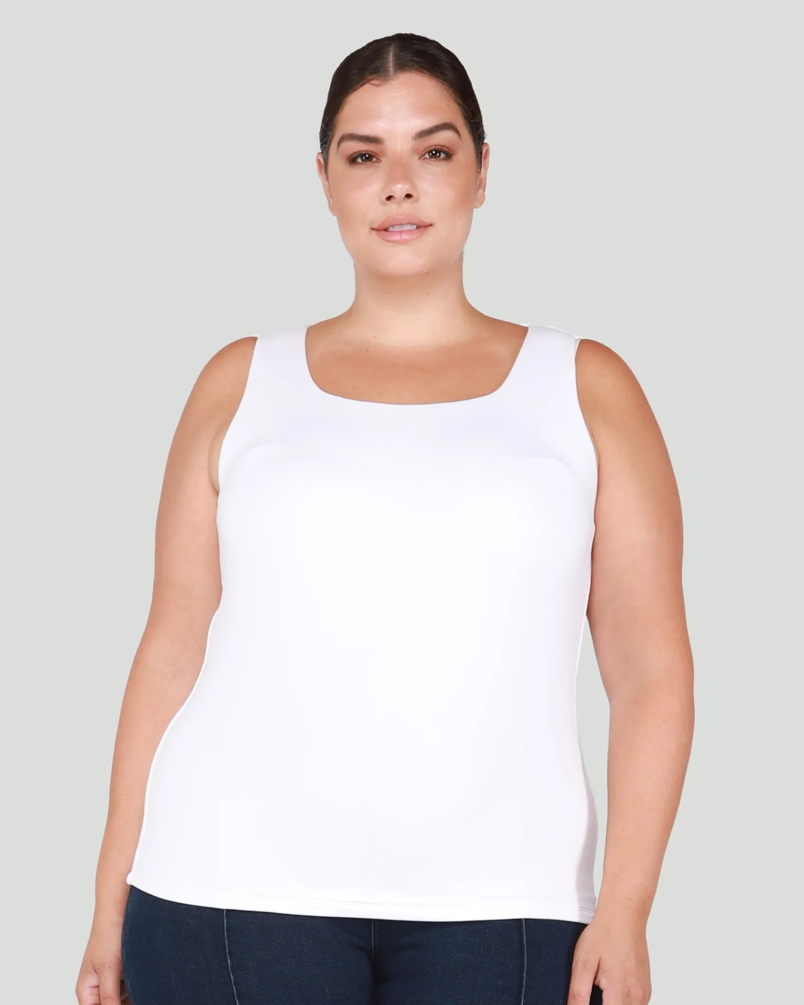 Christina Square Neck Tank | White