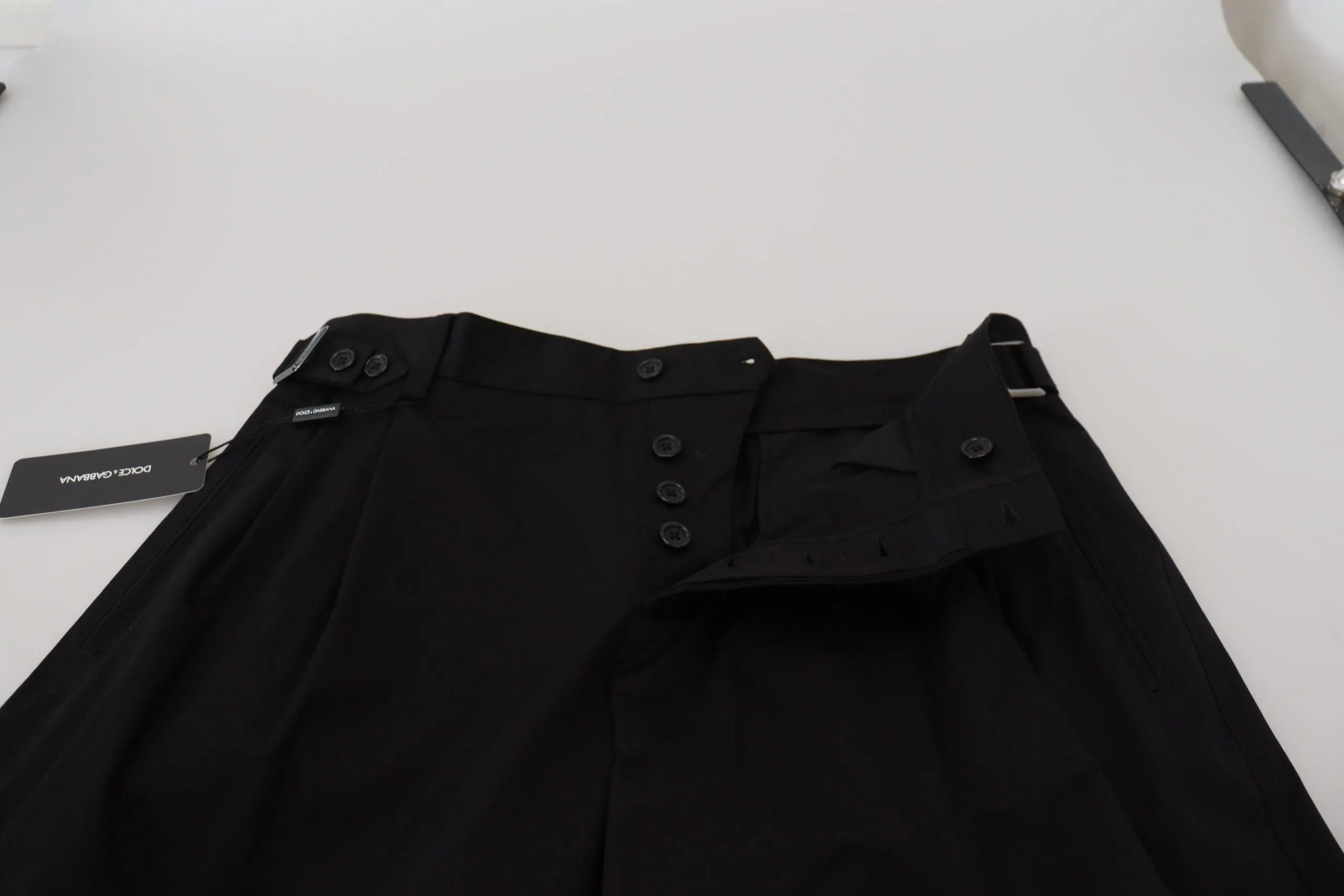Dolce & Gabbana Black Cotton Chino Formal Pants