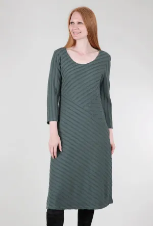 Frayed-Stripe Seamed Dress, Myrtle