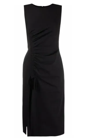 Gathered-detail Shift Dress