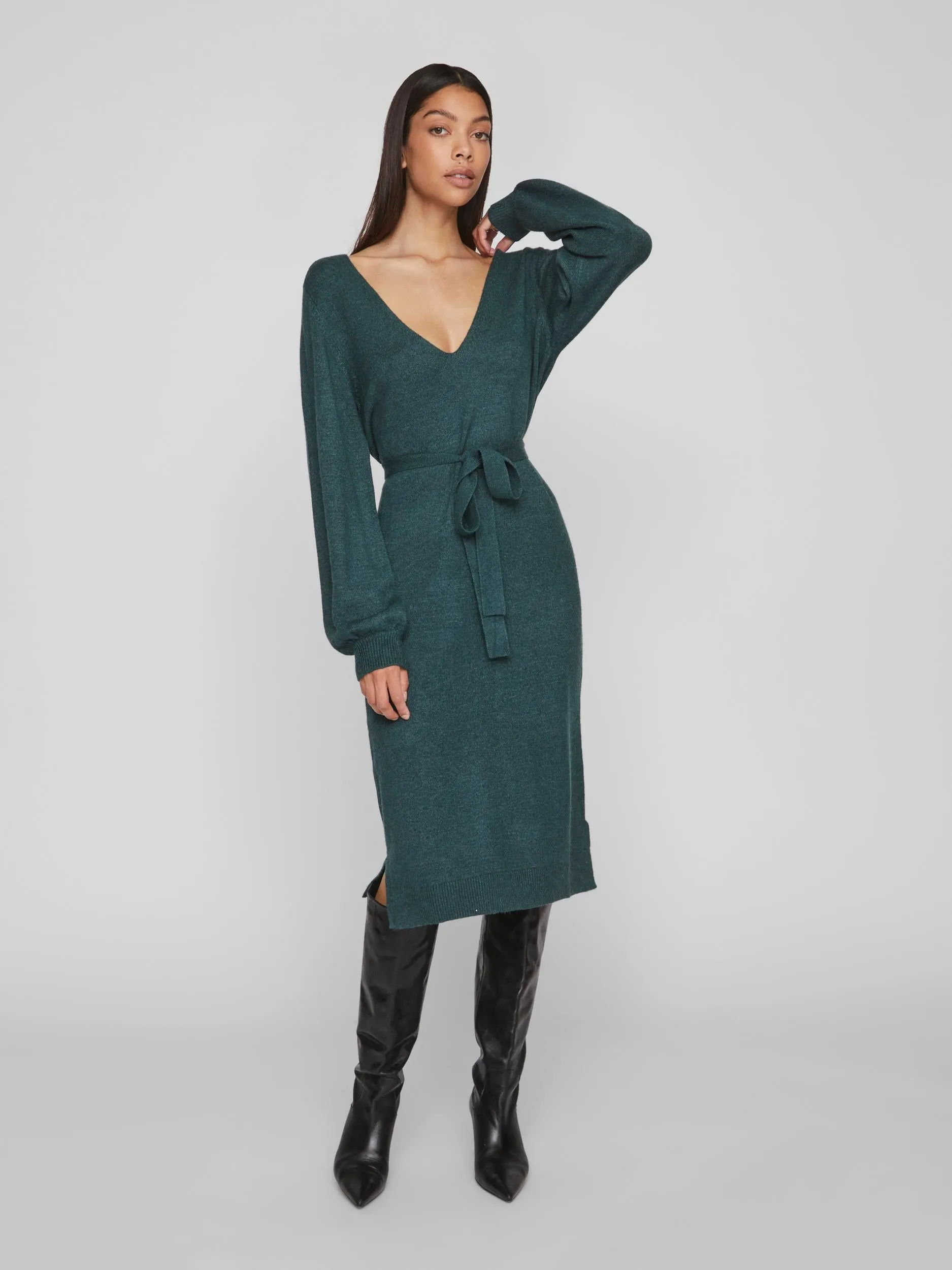 Irena v neck knit dress