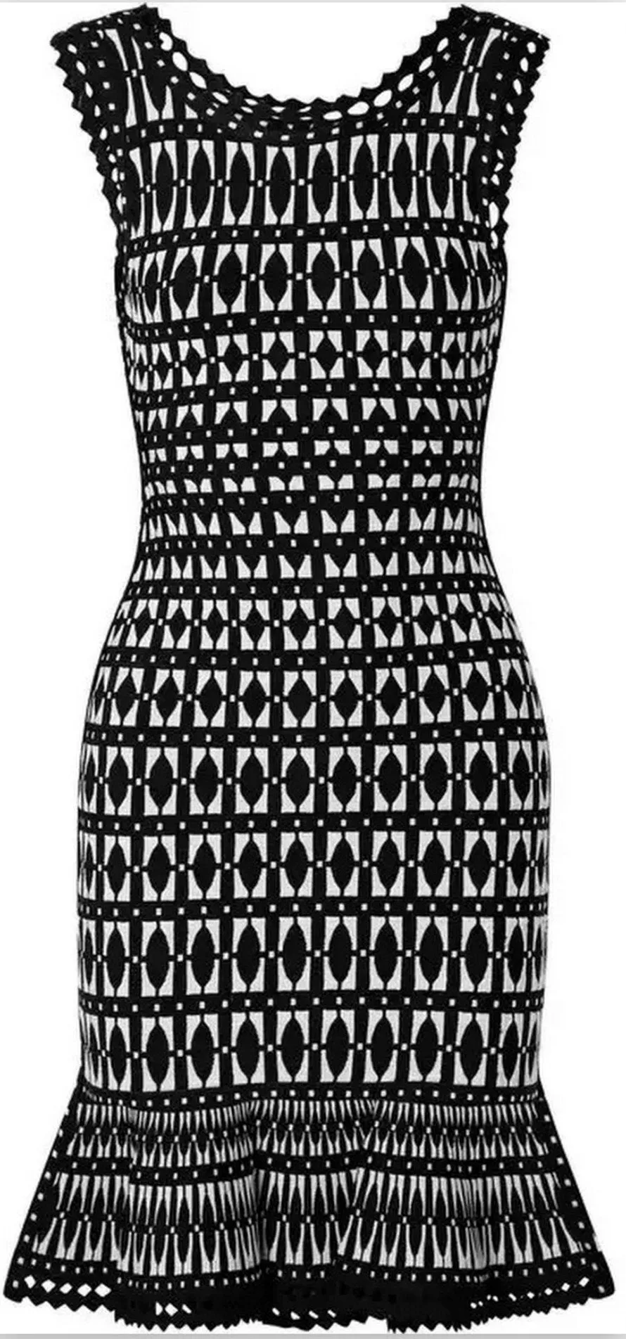 Jacquard Knit Mini Dress