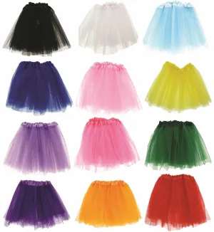 Ladies Girls 2 Layered Tutu Net Skirt with Satin Band 1980’s Party Fancy Dress