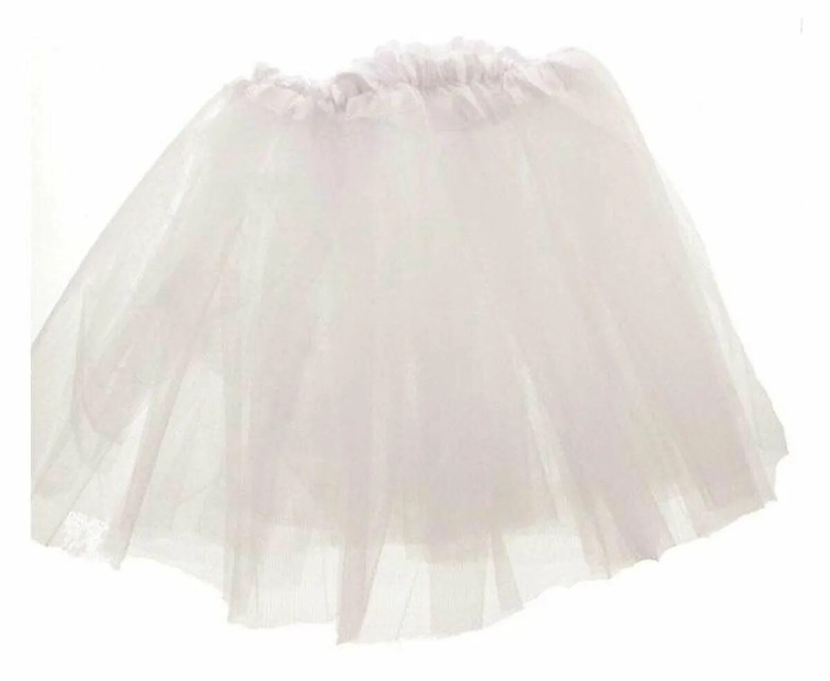 Ladies Girls 2 Layered Tutu Net Skirt with Satin Band 1980’s Party Fancy Dress