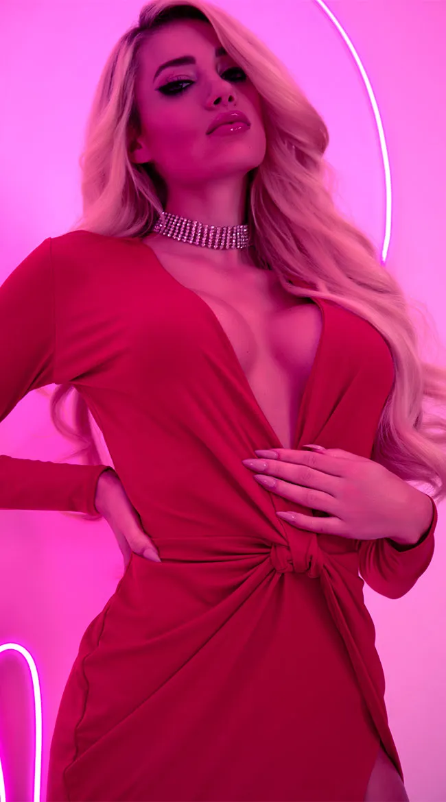 Make A Move Plunging Mini Dress