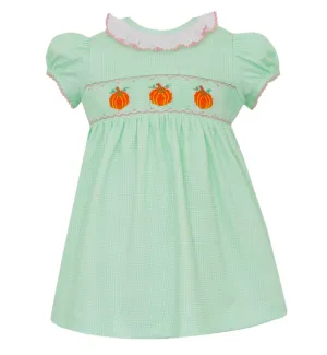 Pumpkin Knit Dress- Green Check