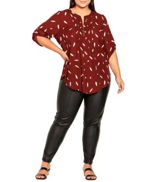 Sloane Eastbrook Print Top | Rust / White