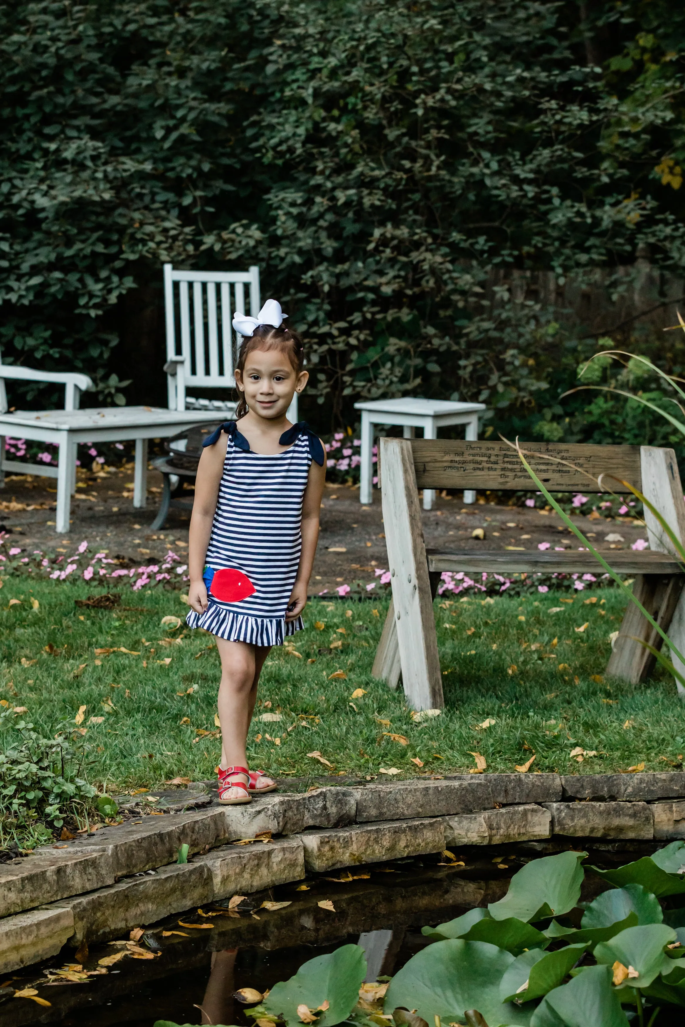 Stripe Knit Short Set With Fish