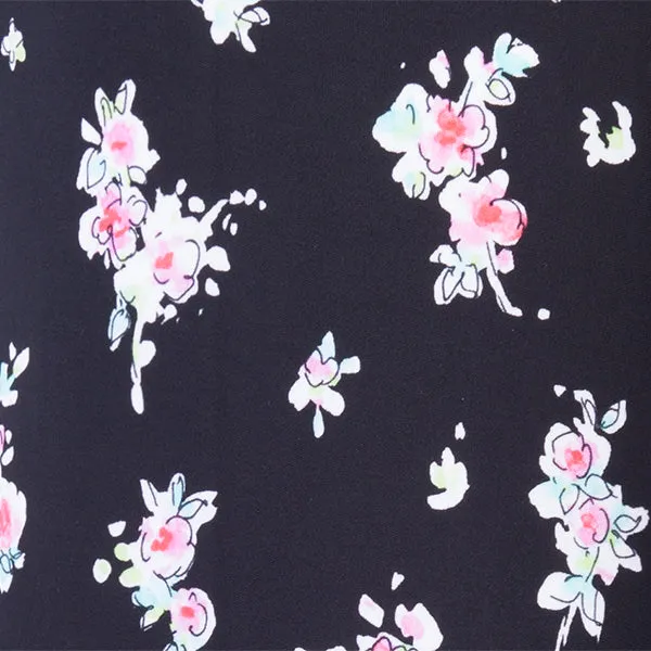 T-Shirt Lione Knit Dress in Apple Blossoms-Black