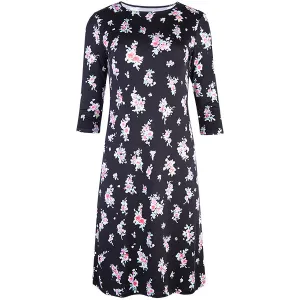 T-Shirt Lione Knit Dress in Apple Blossoms-Black