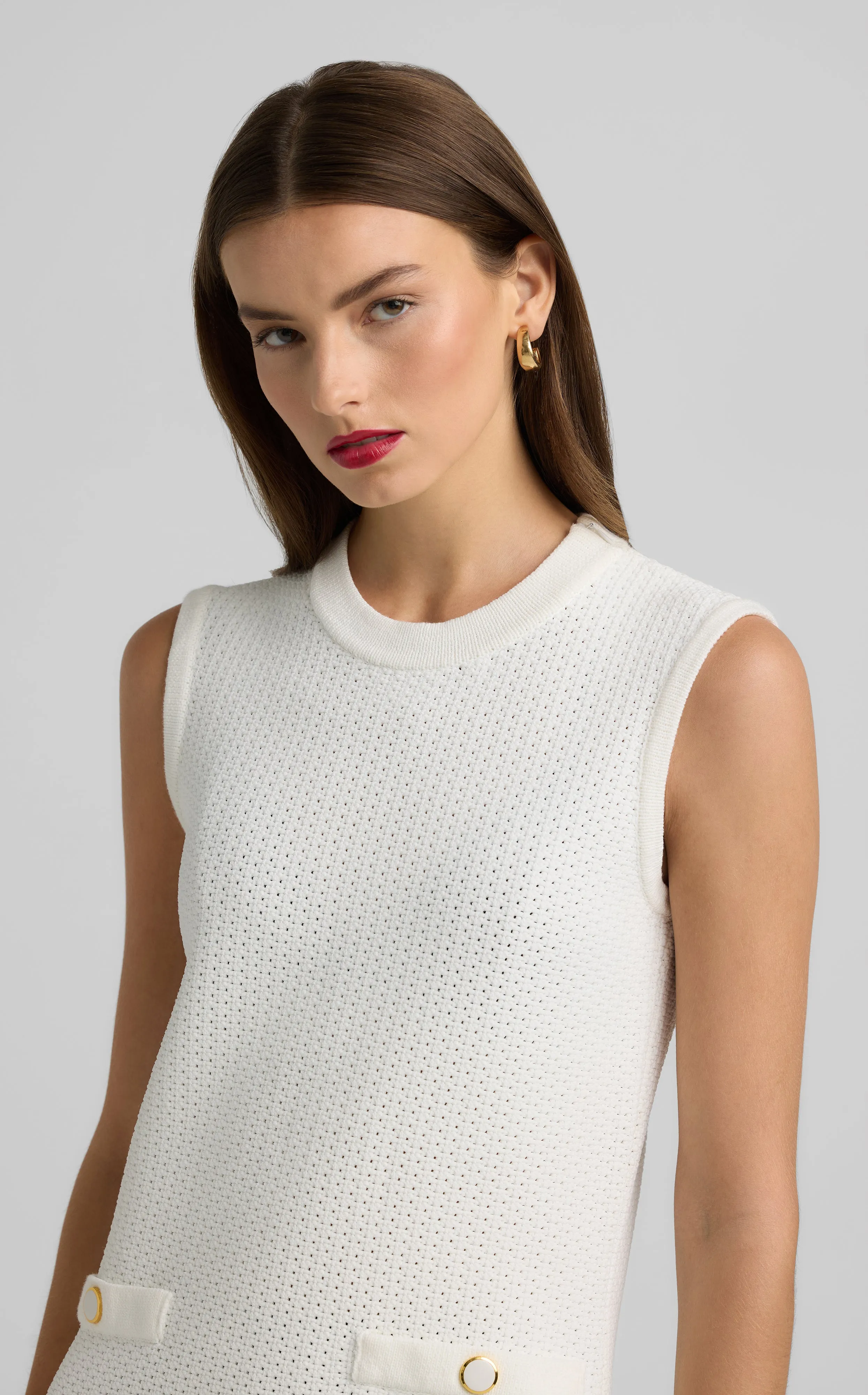 Textured Knit Sleeveless Dress