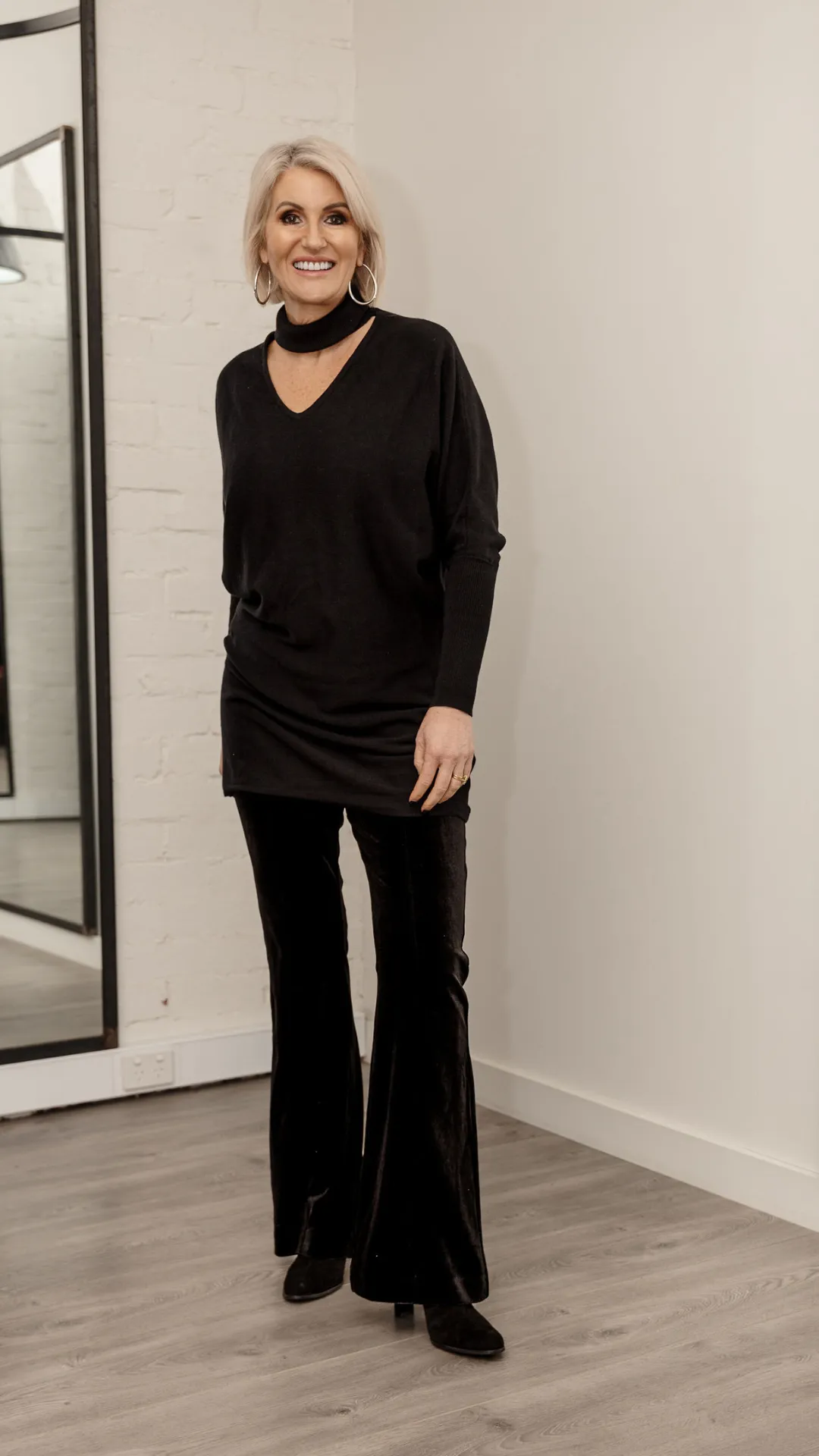Winter Cotton Knit Dress/Top - Black