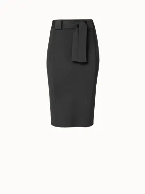 Wool Silk Stretch Pencil Skirt